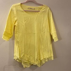 Soft surroundings yellow linen blouse